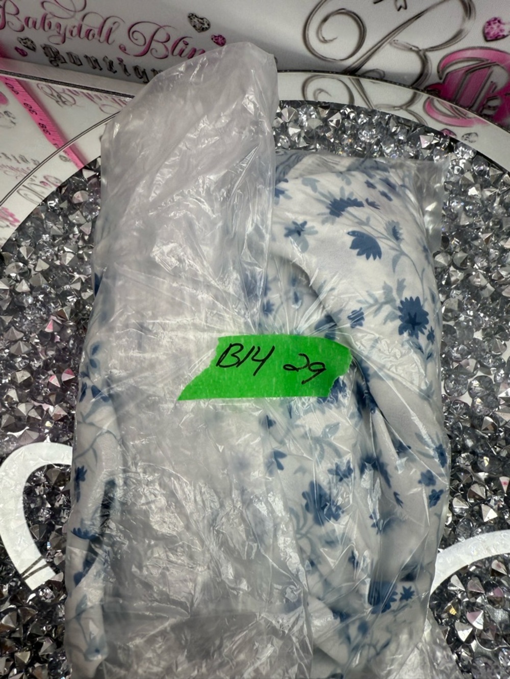 Cupshe dress beach cover up White and Blue Floral Slip Dress with Border Hem - Picture 11 of 11